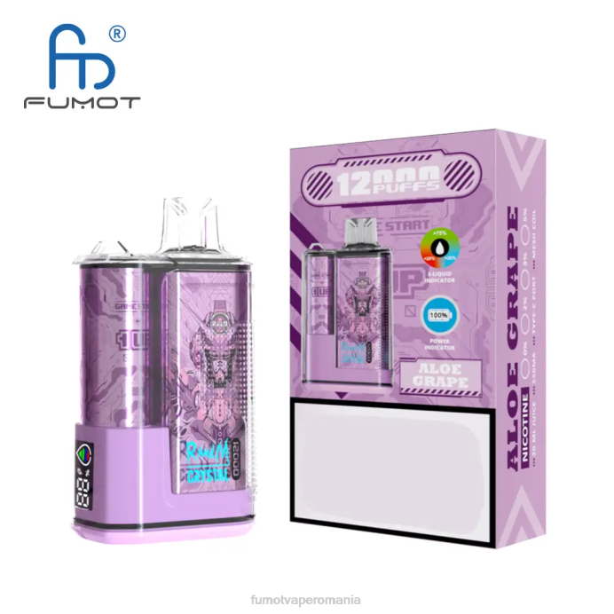 Fumot Vape Price - Fumot Crystal 12000 cutie de vape de unică folosință - 20 ml (1 bucată) V26X253 explozie de fructe de mere