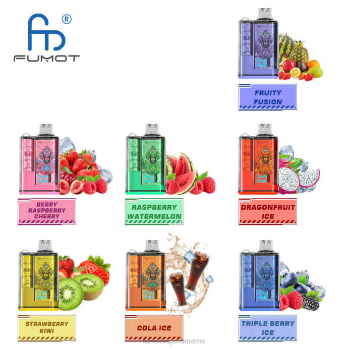 Fumot Vape Price - Fumot Crystal 12000 cutie de vape de unică folosință - 20 ml (1 bucată) V26X253 explozie de fructe de mere