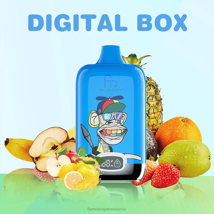 Fumot Vape Flavors - Fumot Digital Box Vape Pod de unică folosință 12000 - 20ml (1 bucată) V26X147 gogoasa de capsuni