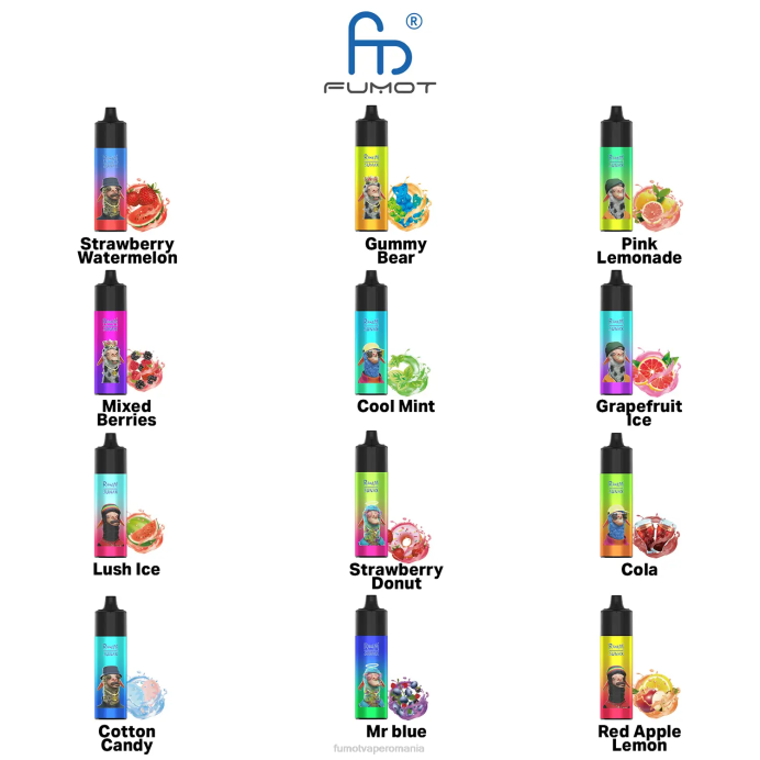 Fumot Vape Flavors - Fumot Sunax 7000 cartuș de vape înlocuibil (1 bucată) V26X487 gheata de grapefruit