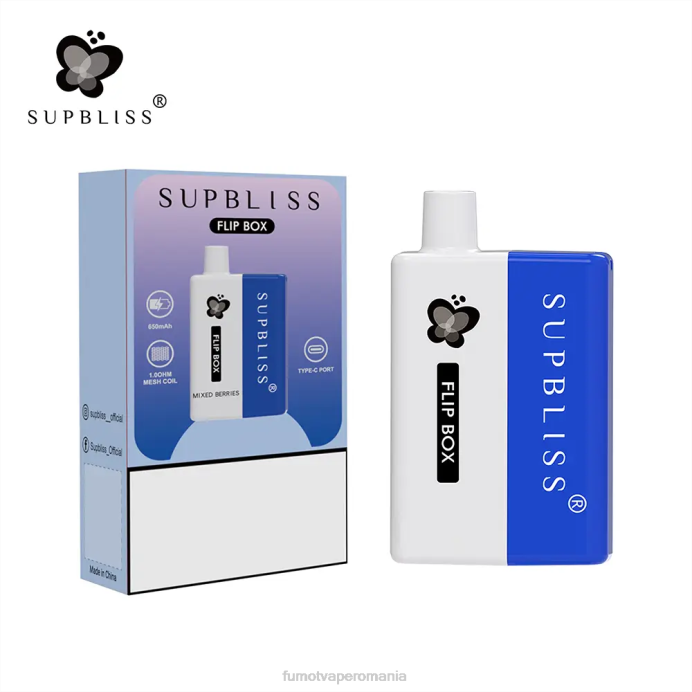 Fumot Store - Fumot Supbliss Flip box 6000 kit de vape înlocuibil - 10 ml (1 bucată) V26X332 afine zmeura