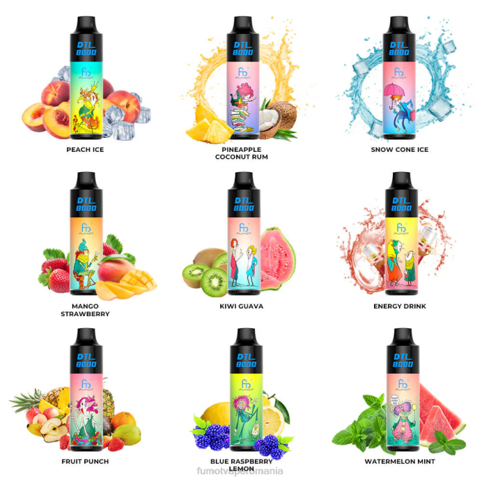 Fumot Discount Code - Fumot DTL 8000 stilou vape de unică folosință - 16 ml (1 bucată) V26X419 guava kiwi