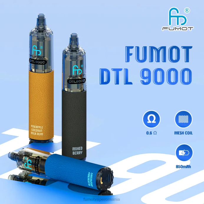 Fumot Discount Code - Fumot DTL stilou vape de unică folosință 9000- 18 ml (1 bucată) V26X369 lămâie albastră zmeură