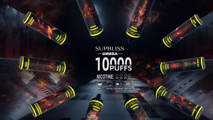 Fumot Store - Fumot Supbliss Umbra 10000 (1 bucată) stilou vape de unică folosință - 20 ml V26X482 măr roșu lămâie