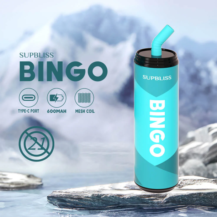 Fumot Discount Code - Fumot Supbliss Bingo 9000 stilou vape de unică folosință (1 bucată) - 18 ml V26X469 gheață de struguri