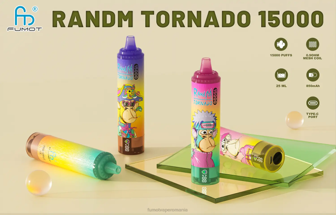 Fumot Discount Code - Fumot Tornado 15000 vape de unică folosință 25 ml (1 bucată) V26X159 gheata de banane