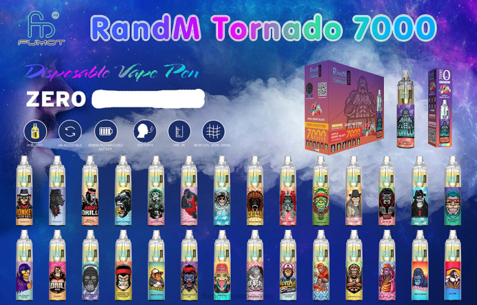 Fumot Discount Code - Fumot Tornado 7000 pix de unică folosință 0% - 14ml (1 bucată) V26X539 gogoasa de capsuni