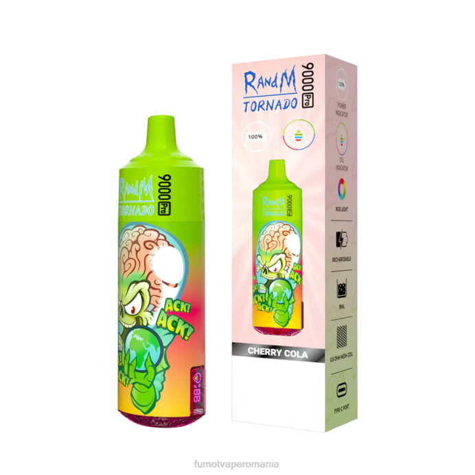 Fumot Store - Fumot Tornado 1 bucată 9000 pro 18 ml vape de unică folosință V26X242 popon cu pepene verde