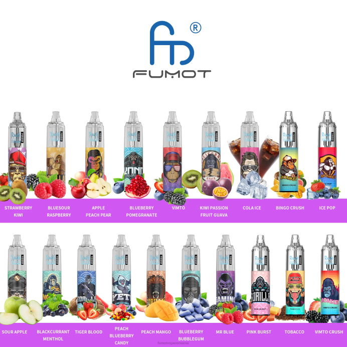 Fumot Vape Flavors - Fumot Tornado 0% 7000 14 ml stilou de unică folosință (1 bucată) V26X517 gheață de struguri