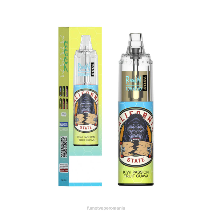 Fumot Vape Online Shop - Fumot Tornado 14 ml (1 bucată) 7000 stilou vape de unică folosință V26X106 gheata de mandarine