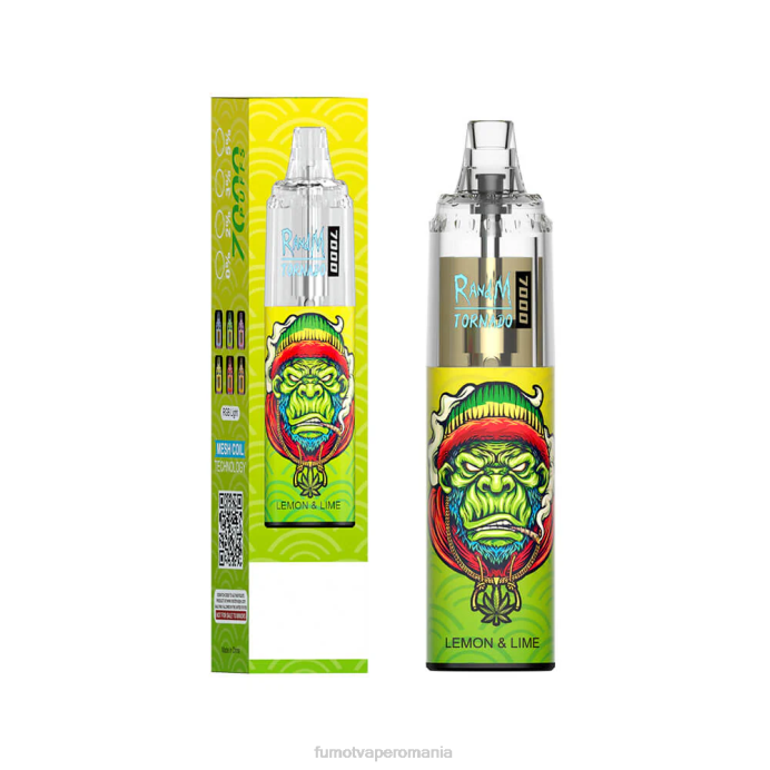 Fumot Vape Online Shop - Fumot Tornado 14 ml (1 bucată) 7000 stilou vape de unică folosință V26X106 gheata de mandarine