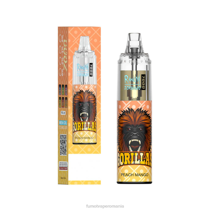 Fumot Vape Online Shop - Fumot Tornado 14 ml (1 bucată) 7000 stilou vape de unică folosință V26X106 gheata de mandarine