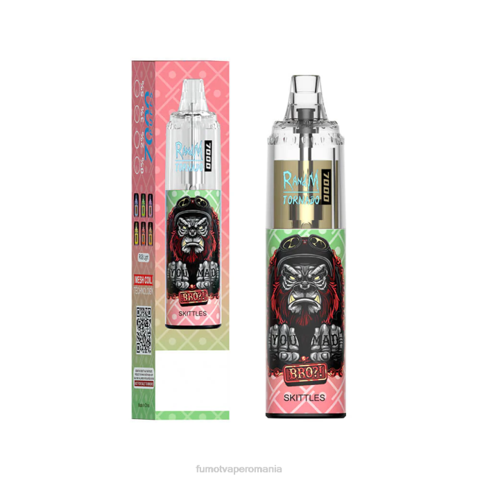 Fumot Vape Online Shop - Fumot Tornado 14 ml (1 bucată) 7000 stilou vape de unică folosință V26X106 gheata de mandarine