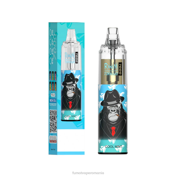 Fumot Vape Online Shop - Fumot Tornado 14 ml (1 bucată) 7000 stilou vape de unică folosință V26X106 gheata de mandarine