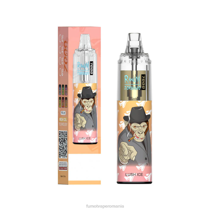 Fumot Vape Online Shop - Fumot Tornado 14 ml (1 bucată) 7000 stilou vape de unică folosință V26X106 gheata de mandarine