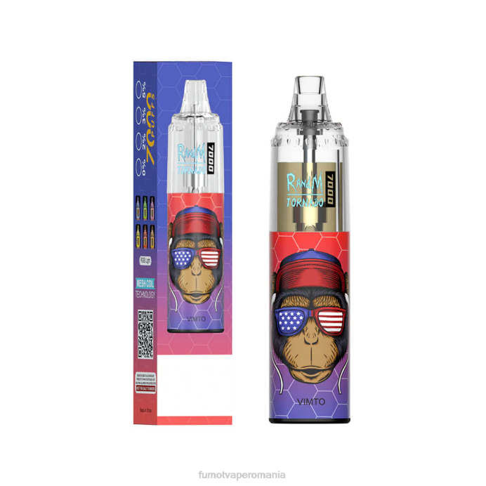 Fumot Vape Online Shop - Fumot Tornado 14 ml 7000 stilou vape de unică folosință (1 bucată) V26X66 afine pe gheață